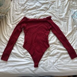 Vestique Red Ruffled Top